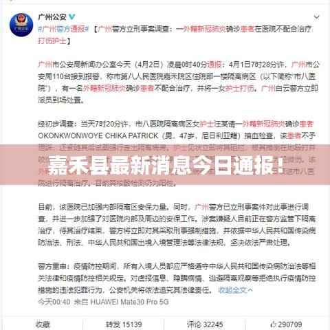 嘉禾县最新消息今日通报!